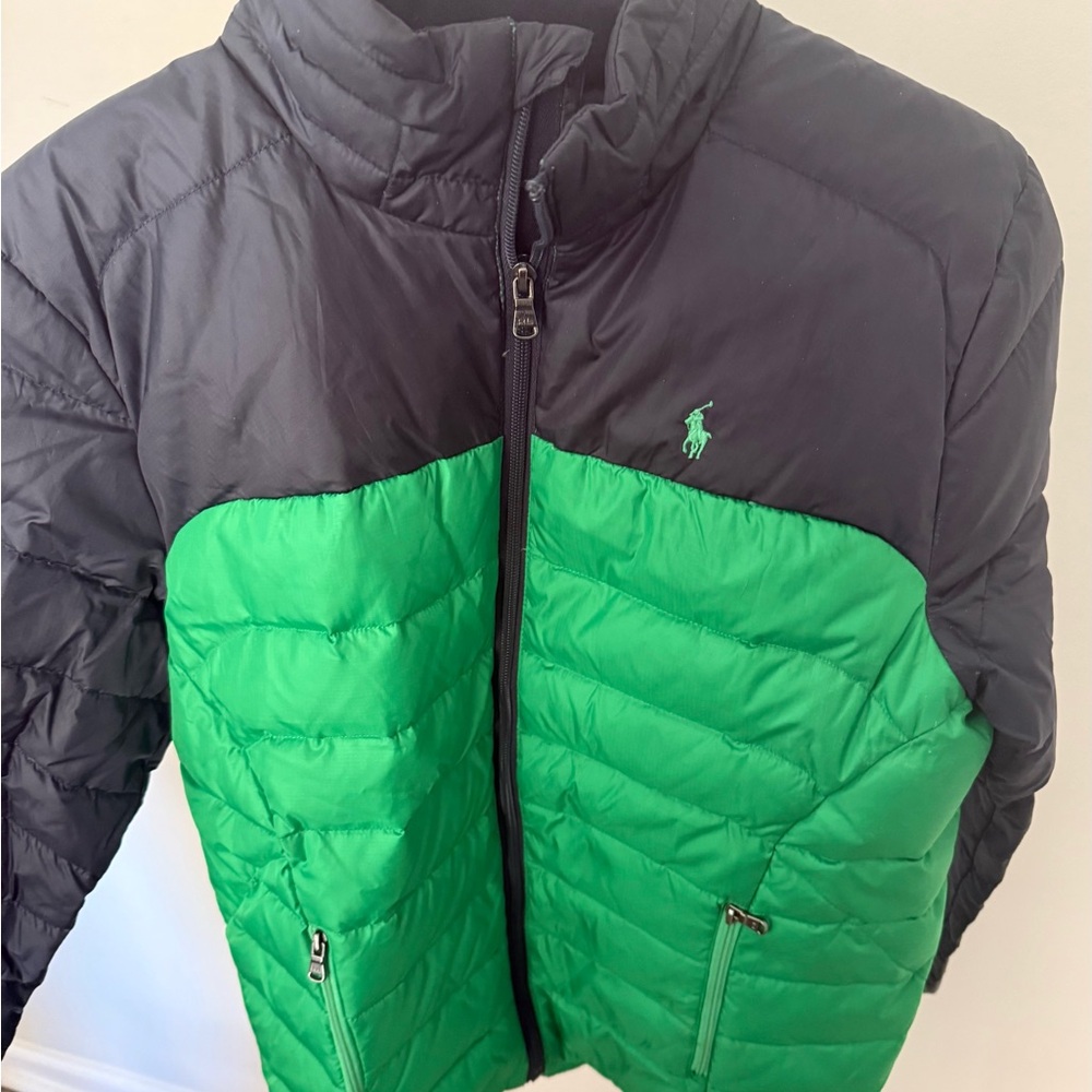 Polo by Ralph Lauren Kids Two-Tone Green and Black Puffer Jacket